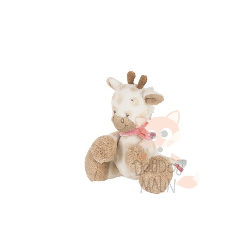  charlotte et rose peluche girafe beige bandana rose 